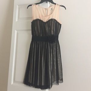 Peach and black dress