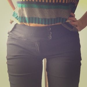 Black Straight-leg Dress Pants