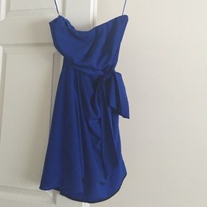 Blue strapless dress