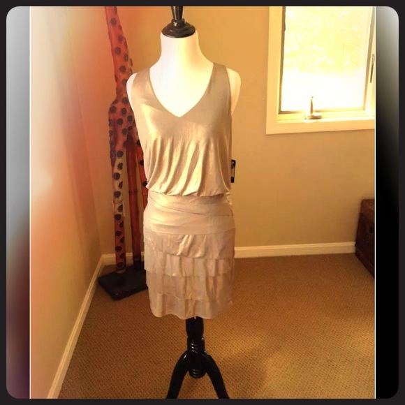 Laundry by Shelli Segal NWT Gold Dress size 2