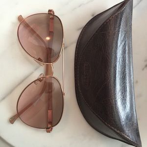 Fossil rose gold aviator sunglasses