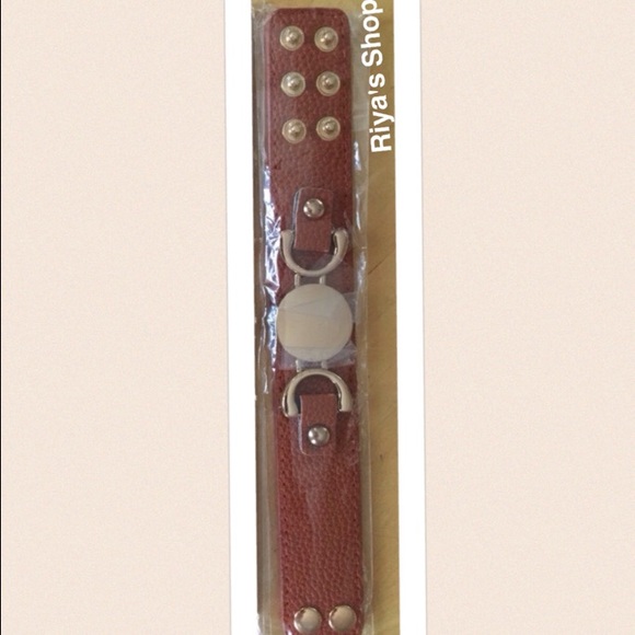 Fashion 3 row gold leather bracelet - Picture 2 of 2