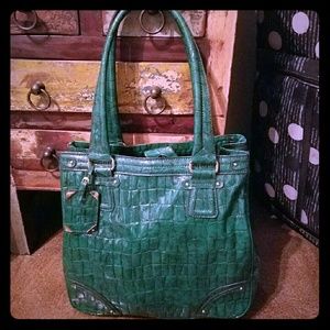 Teal/ emerald green Liz Claiborne work tote