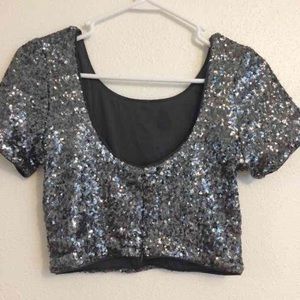 Sequin crop top