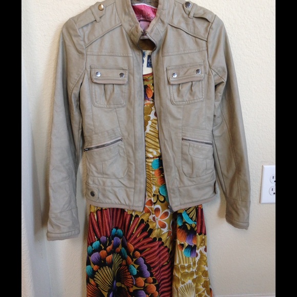 Vegan leather utility jacket