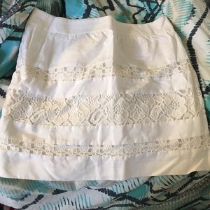 White lace pencil skirt - LOFT