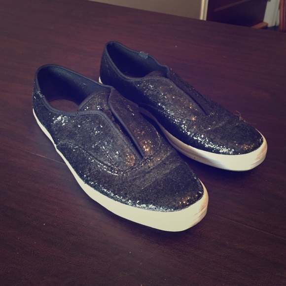Keds Slip-on Black Glitter Sneakers