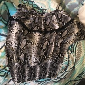 Snakeskin Black and White XOXO top