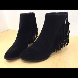 Black Fringe Bootie