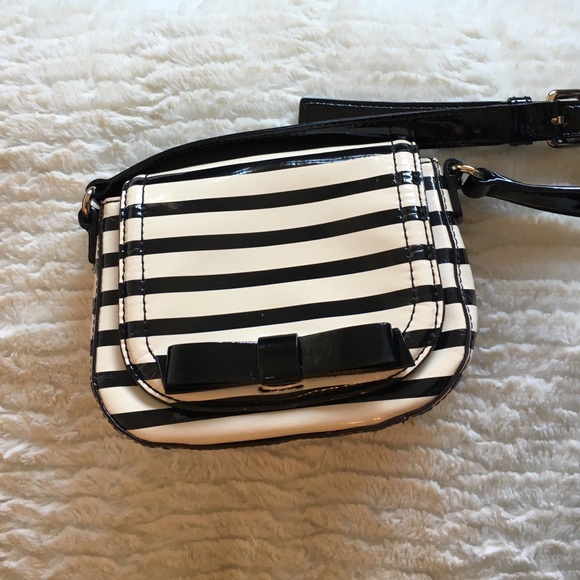 Kate Spade Striped Crossbody Black and White