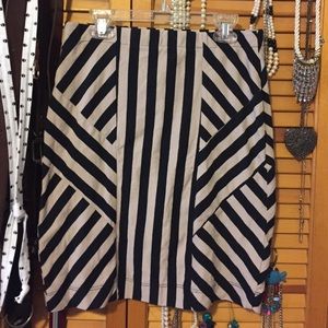 Striped bodycon pencil skirt