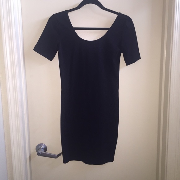 Simple Black Bodycon Dress