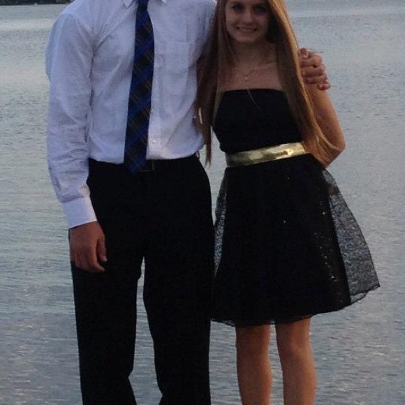 Black lace homecoming dress