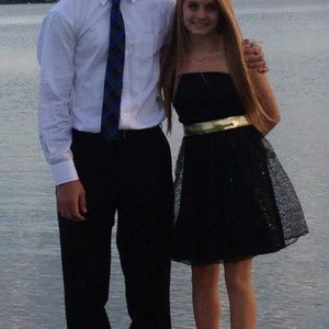 Black lace homecoming dress