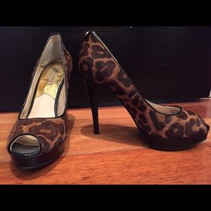 Michael Michael Kors Calfhair Peep Toe Pumps