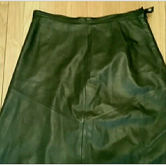 100 % LEATHER MAXI SKIRT - Picture 3 of 3