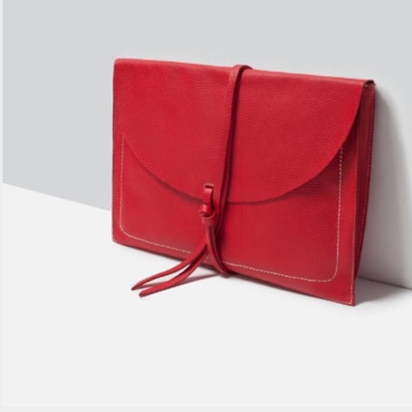 ZARA Leather Envelope Clutch - Picture 2 of 4