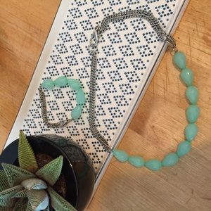 Mint Green Necklace with matching bracelet