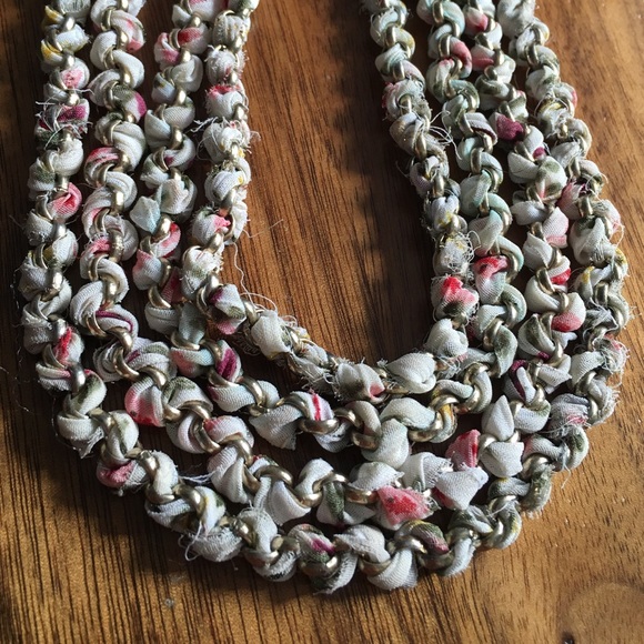 JCrew Style Fabric breaded necklace