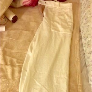BCBG white high waisted work pants