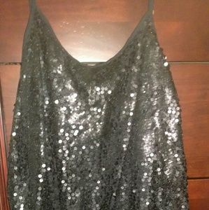Spaghetti strap sequin top