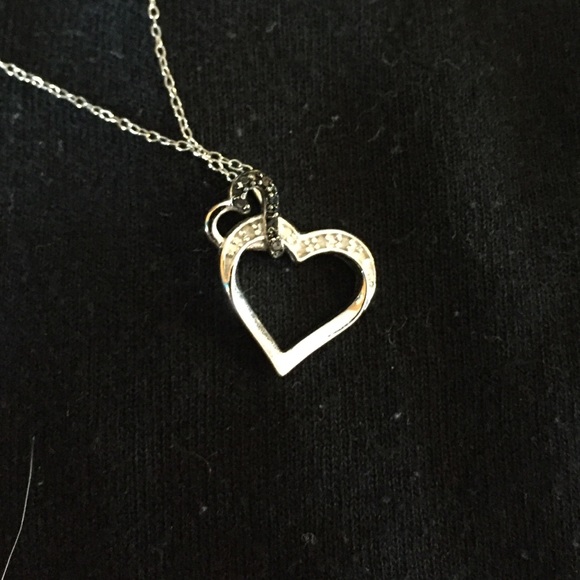 White/black diamond necklace
