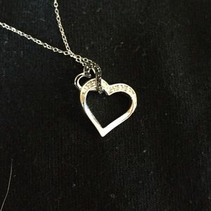 White/black diamond necklace