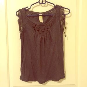 anthropologie grey blouse