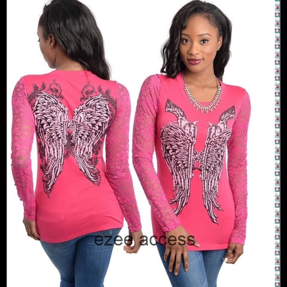Long Sleeve Lace tattoo sublimation top shirt tee - Picture 3 of 4