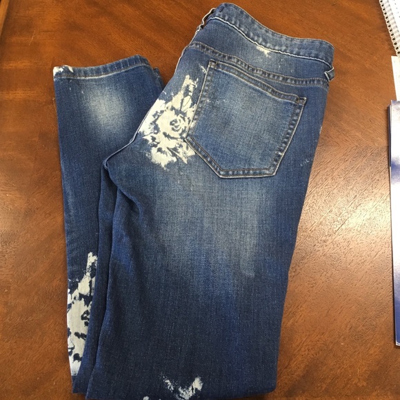 FREE PEOPLE flower print skinny jeans