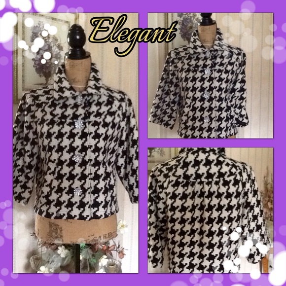 ✨Elegant Houndstooth Jacket✨ - Picture 2 of 4