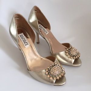 Badgley Mischka Platinum Lacie D’Orsay Peep Toe