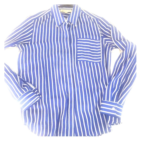 Silk striped bankers blouse M