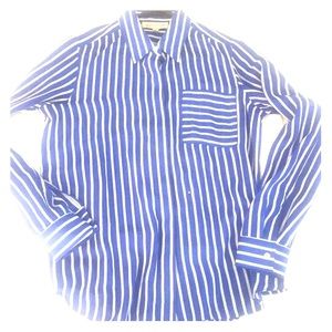 Silk striped bankers blouse M