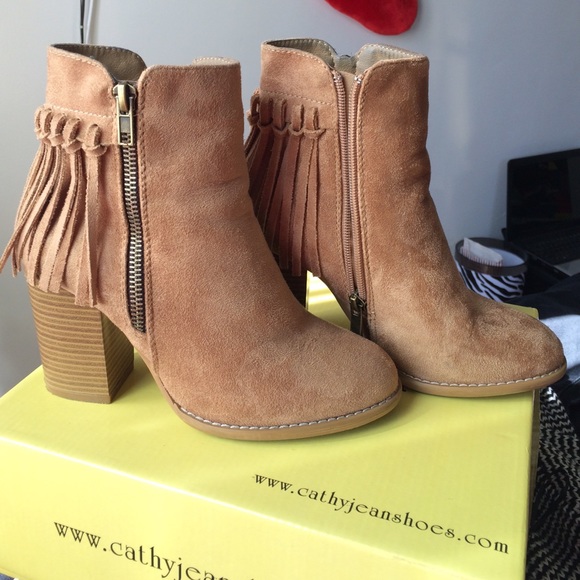 Bone Suede heeled booties