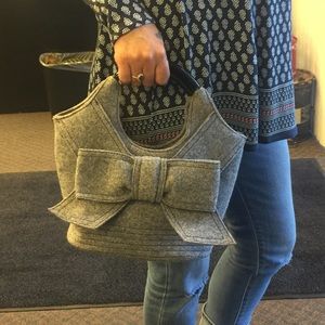 Kate Spade Walker Park Tate Gray Wool Bag-NWOT