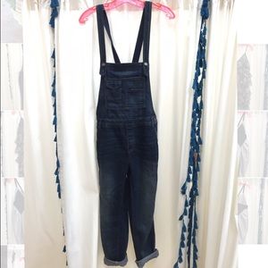 Free people washed denim overall