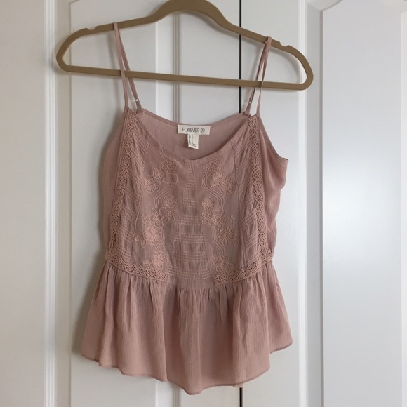 Lightweight pale pink peplum blouse