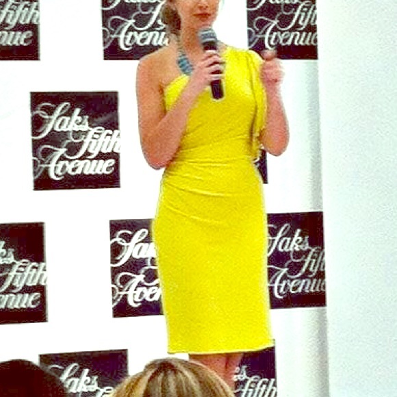 *Calvin Klein One-shoulder Yellow Dress*