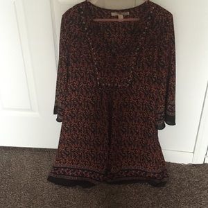 Bohemian style long sleeve dress