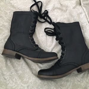 Black combat boots
