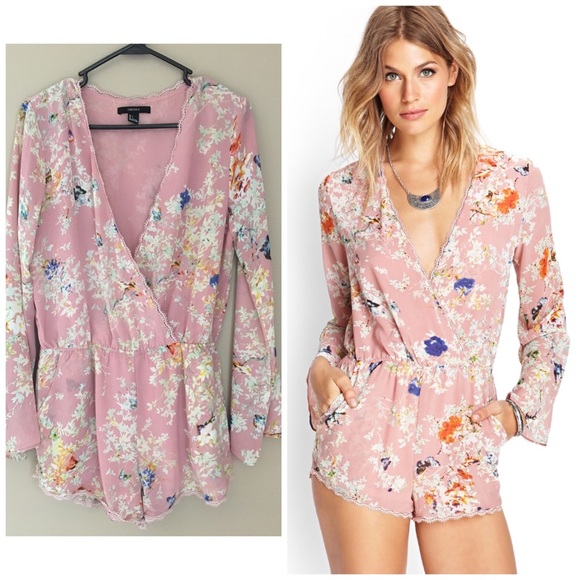 Forever 21 Other - Floral pink romper