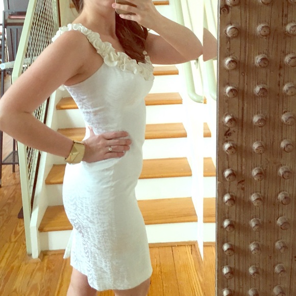 Stunning White Dress with Ruffle Detail