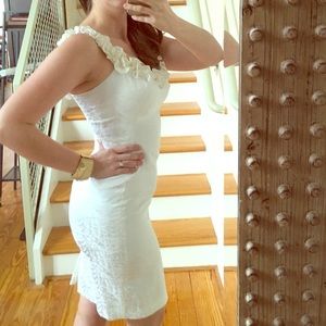 Stunning White Dress with Ruffle Detail