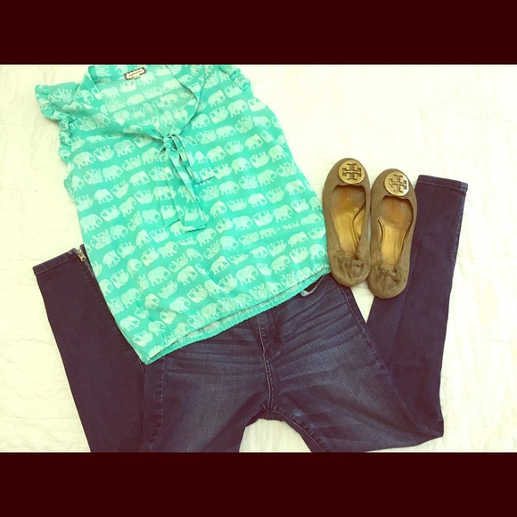 Tiffany blue elephant blouse