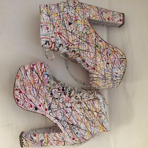 Jeffrey Campbell Lita Paint in White Multi