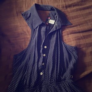 Blue/white polka dot dress