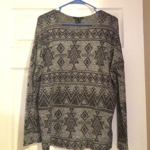 Tribal print long sleeve shirt
