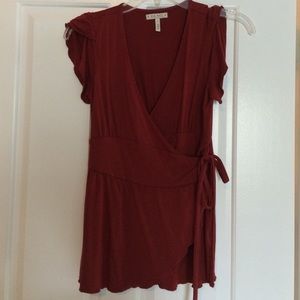 Maroon wrap top