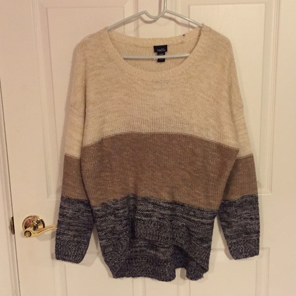 Tan, creme and black sweater